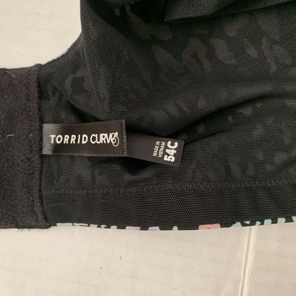 Torrid Curve 54 C Bra Wire Free Lightly Lined Everyday Black Rainbow Leopard NEW - Picture 7 of 7